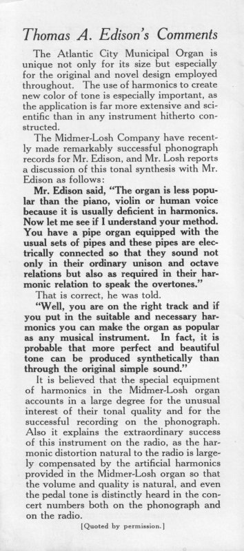High School organ pamphlet, page 2