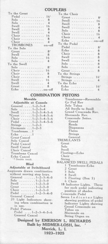 High School organ pamphlet, page 6